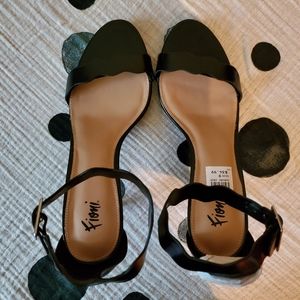 Fioni Black Ankle Strap Stilettos